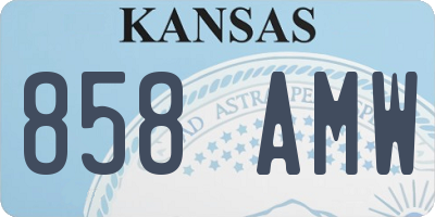 KS license plate 858AMW