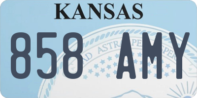 KS license plate 858AMY