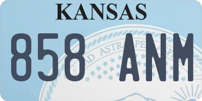 KS license plate 858ANM