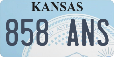 KS license plate 858ANS