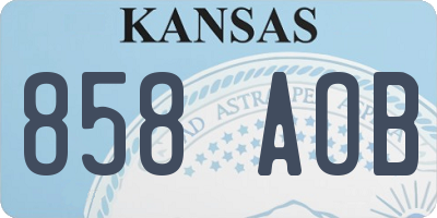 KS license plate 858AOB