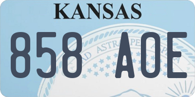 KS license plate 858AOE