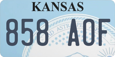 KS license plate 858AOF