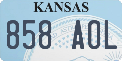 KS license plate 858AOL