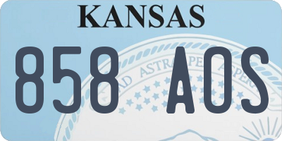 KS license plate 858AOS