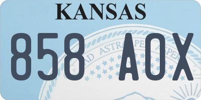 KS license plate 858AOX