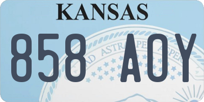 KS license plate 858AOY