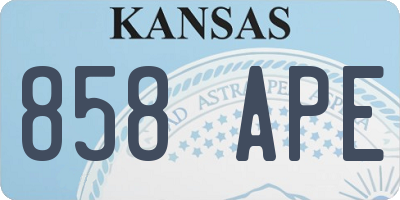 KS license plate 858APE
