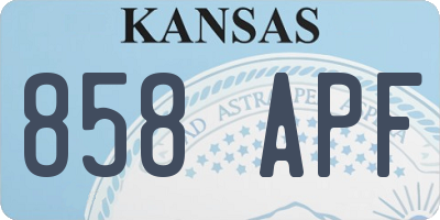 KS license plate 858APF