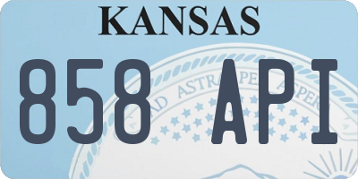 KS license plate 858API