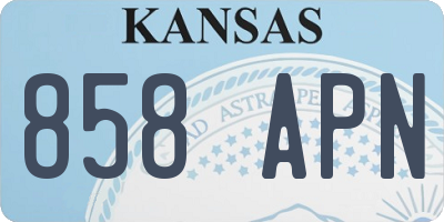 KS license plate 858APN