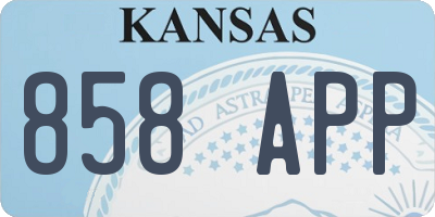 KS license plate 858APP
