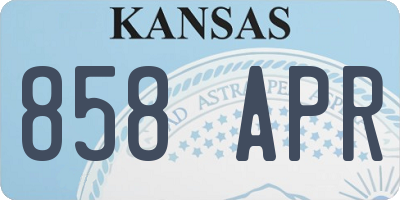 KS license plate 858APR