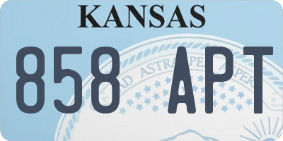 KS license plate 858APT