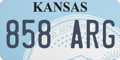 KS license plate 858ARG