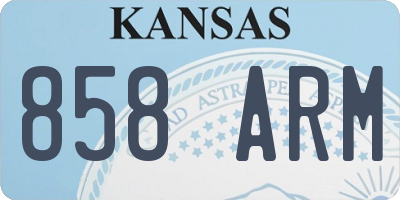 KS license plate 858ARM