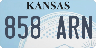 KS license plate 858ARN