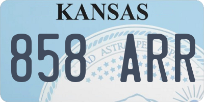 KS license plate 858ARR