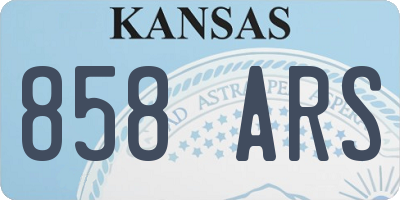 KS license plate 858ARS