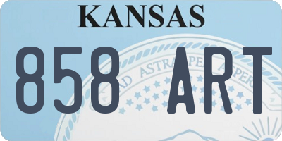 KS license plate 858ART
