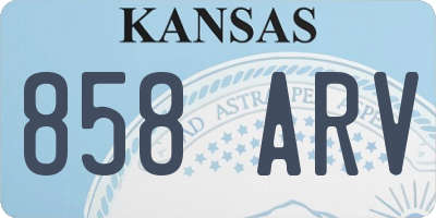 KS license plate 858ARV