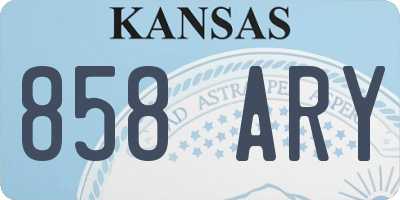 KS license plate 858ARY