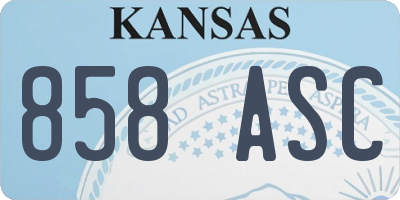 KS license plate 858ASC