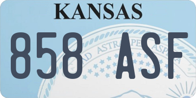 KS license plate 858ASF