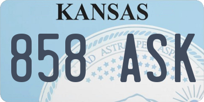 KS license plate 858ASK