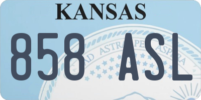 KS license plate 858ASL