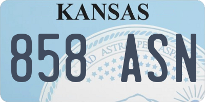 KS license plate 858ASN