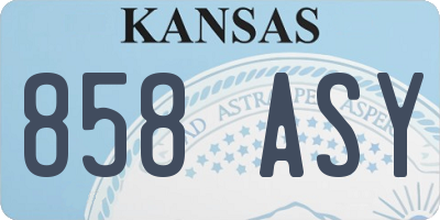 KS license plate 858ASY