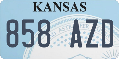 KS license plate 858AZD