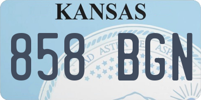 KS license plate 858BGN