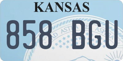 KS license plate 858BGU