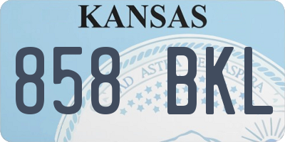 KS license plate 858BKL