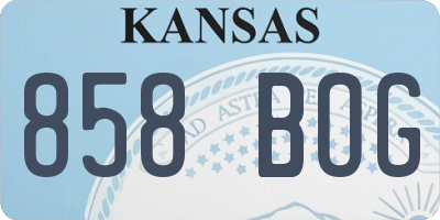 KS license plate 858BOG