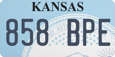 KS license plate 858BPE