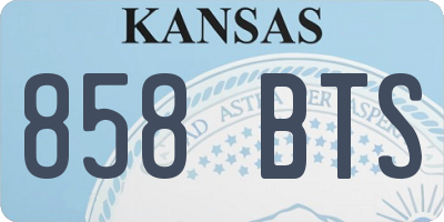 KS license plate 858BTS