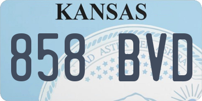 KS license plate 858BVD