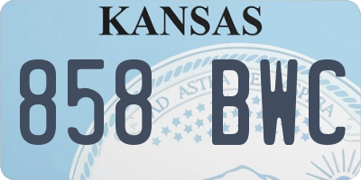 KS license plate 858BWC