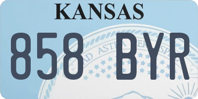 KS license plate 858BYR