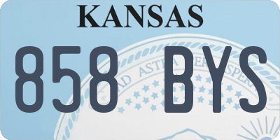 KS license plate 858BYS