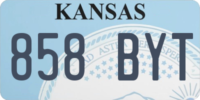 KS license plate 858BYT