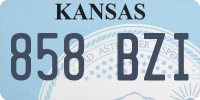 KS license plate 858BZI