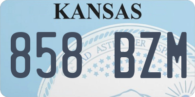 KS license plate 858BZM