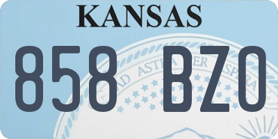 KS license plate 858BZO
