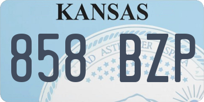 KS license plate 858BZP