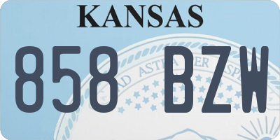 KS license plate 858BZW