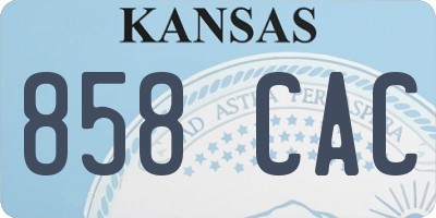 KS license plate 858CAC